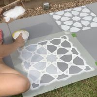 stenciling patio paving slabs