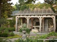 upholstered outdoor furniture in gazebo