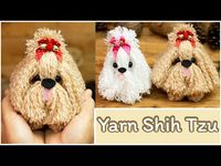 how to make yarnwool dog step by step Shih Tzu - diy wool dog from Yakult Bottle and Wool Yarn