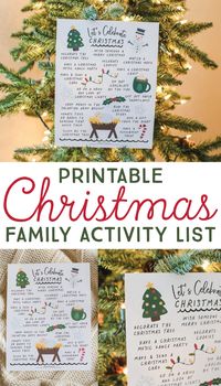 Enjoy the season and create memories with this FREE printable Christmas Family Activity List!