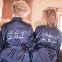 Classy Bride's Mother of the Bride and Mother of the Groom Satin Robes are a thoughtful, luxurious keepsake gift for the mothers on the big day! The MOB and MOG will love getting ready in her own custom embroidered satin robe.