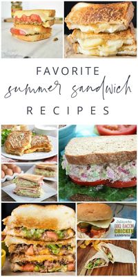 Favorite Summer Sandwich Recipe ideas and lunch creations