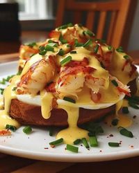 Bay Lobster Eggs Benedict with Cajun Hollandaise