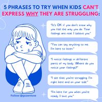 Feelings can be complicated. Sometimes, we hold space for our kids by just being present with our body language. Other times, these phrases can let kids know that we're on their side and here to help. What works for your kids when they feel this way?  #gozen #positiveparenting #parentingtips