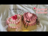 🎀 Crochet Ribbon Heart Cakes | Crochet Tutorial | Valentine’s Day Gift 🎁 - YouTube