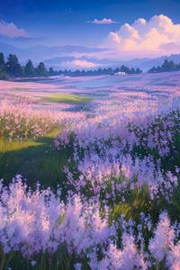 Get lost in a field of lavender dreams with this stunning digital art print featuring a beautiful expanse of purple flowers stretching towards the horizon. The breathtaking scenery creates a sense of calm and peace, transporting you to a world of beauty and serenity. This artwork is perfect for bringing a touch of nature's beauty into any space, adding a sense of tranquility and relaxation to your surroundings.