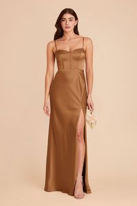 Jessica Matte Satin Dress - Copper