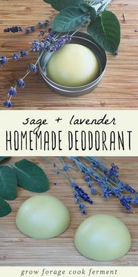 Homemade deodorant is easy to make and good for your health. This herbal deodorant recipe is made with lavender and sage, both herbs that have many beneficial properties. #homemadedeodorant #herbaldeodorant #deodorantrecipe #diy