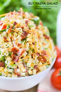 BLT Pasta Salad - This ridiculously easy BLT Pasta Salad is perfect as an appetizer, side-dish, or even a main dish. #Freshworks #ad #FreshWorksCrowd