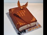 Cake decorating tutorials - how to make a 3D Harry Potter book of spells cake - Sugarella Sweets - YouTube