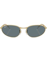 gold-tone metal oval frame tinted lenses UV-protective lenses nose pads straight arms curved tips These glasses come with a protective case.