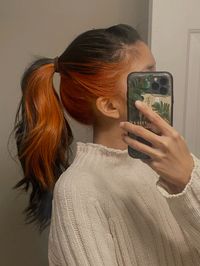 Copper/orange/ginger hair peekaboo