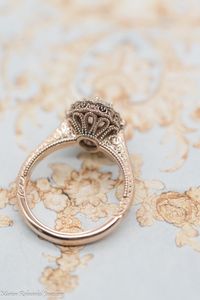 Vintage oval engagement ring by Marion Rehwinkel Jewellery. Oval diamond ring in rose gold