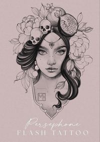 Representation de persephone. Portrait tattoo