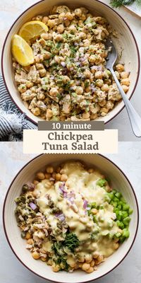 Enjoy this 10 Minute Chickpea Tuna Salad for a wholesome, make-ahead lunch or satiating snack. Easy to make and filled with protein-rich ingredients, it's perfect for meal prep!