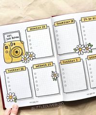 ig@littleolivebujo's bullet journal | beautiful yellow bullet journal spread idea | floral bullet journal | bullet journaling | bujo inspiration