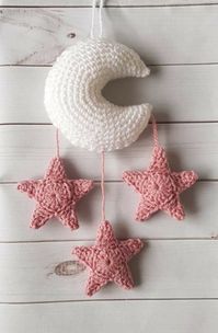 CROCHET PATTERN for the Moon and Stars Crochet Wall Hanging | Etsy