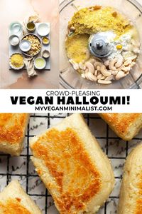 This vegan halloumi cheese is a fun dairy-free alternative based on cashews. Surprisingly easy to make, this vegan cheese is tangy, salty, chewy, and SO versatile! If you're a cheese lover embracing a plant-based diet, this one's for you! After my vegan burrata recipe went viral and became my most popular blog post, I explored vegan cheeses further and created this vegan halloumi alternative. This salty cheese is perfect on everything from a Greek salad to pasta, sandwiches, and even pizza.