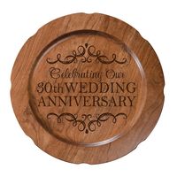 Plate Dimensions: 12” - Celebrate your wedding anniversary with this special decorative wedding anniversary plate. GREAT HOUSEWARMING GIFT IDEA for Thirty Year matrimony anniversary, engagement, Christmas, Valentine’s Day, Fathers Day Grandparents Day and Mothers Day. MADE IN THE USA: Designed Exclusively by © 2019 LifeSong Milestones Proudly handcrafted in the USA made of solid cherry wood Celebrate your special anniversary day with your partner by enjoying LifeSong Milestones Wedding Anniversa