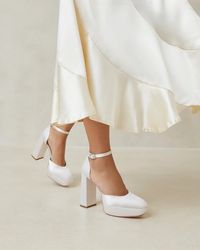 Shop the Selina Cream Closed-Toe Platform at Loefflerrandall.com