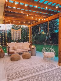 Porch swing and pergola outdoor inspo.  #Pergola #swing #outdoor #patiodecor #patio #summer #modernfarmhouse