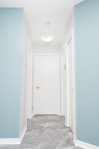 One of the many rooms in this home in need of a good paint job. White trim paired with sea blue and soft gray for the win! #parliamentpainting #interiorpainting #homedesign #housepainting #residentialpainting