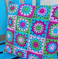 Crochet Granny Circle in a Square Pillow - Free Pattern