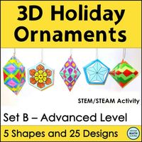 3D Holiday Ornament Craft STEM & STEAM Activity - Advanced Christmas Ornaments