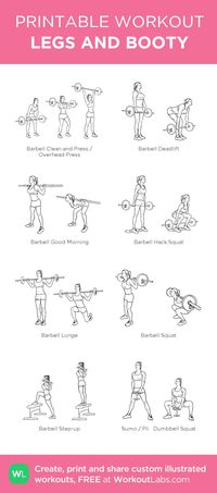 LEGS AND BOOTY: my visual workout created at WorkoutLabs.com • Click through to customize and download as a FREE PDF! #customworkout