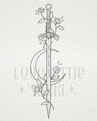 “You do not yield” 🗡️🥀 this Goldryn blade is for the lovely Katy! She wanted it surrounded by a few dainty Kings Flame flowers 🔥📖 #throneofglass #goldryn #sarahjmaas