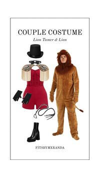 Couple Costume | Lion Tamer & Lion | #outfitinspo #halloween #halloweenaesthetic #halloweencostume #couplecostume