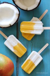 Paletas de mango y coco (✿◠‿◠)                                                                                                                                                                                 Mais