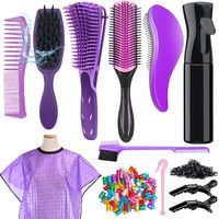 PRICES MAY VARY. 【12 in 1 Detangling Brush Set】: This curly hair brush set allows white mothers to better care for curly hair in black or biracial daughters. Includes: 1 x 9 row detangler brush, 1 x detangling hair brush, 1 x detangling brush for kids, 1 x spray bottle for hair, 1 x Kids Barber Cape, 1 x hair scalp massager shampoo brush, 1 x wide tooth comb, 1 x double side edge brush and 2 x alligator hair clips, 100 x Hair Braid Rings Clips, 1 x Hair Ties Cutter and 200 Count Small Black Rubb