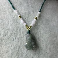 Lifelike ! Myanmar Jadeite Buddha Pendant Necklace ! Green Jade Buddha Pendant Necklace !