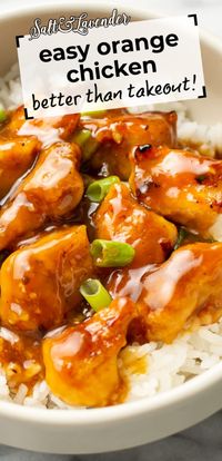 Deliciously crisp bites of juicy chicken are smothered in a sticky-sweet sauce in this orange chicken recipe! It's easy to make at home and much healthier.