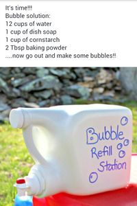 Bubble refill station and recipe!