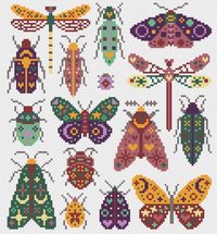 Colorful Critters SAL / Insect Collage Cross Stitch / 3 Color - Etsy Canada