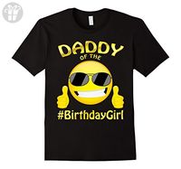 Mens Daddy Of The Birthday Girl Emoji T-Shirt Gift For Party Large Black - Birthday shirts (*Amazon Partner-Link)