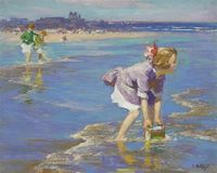 Edward Henry Potthast "Wading", no date