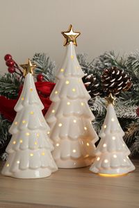 Buy Laura Ashley White Ceramic Set of 3 Lit Tree Decorations from the Next UK online shop