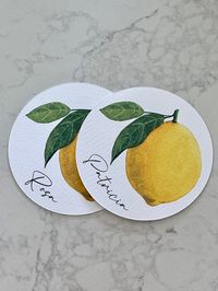 Lemon Name Place Cards Circle Wedding Bridal Baby Shower - Etsy UK