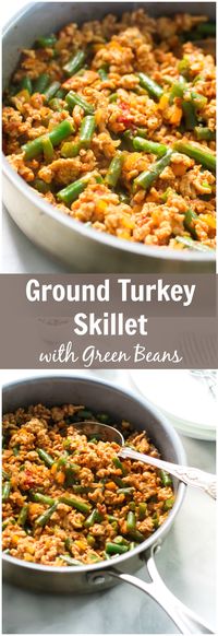 A very gluten free Ground Turkey Skillet with Green Beans recipe that is definitely easy to make and tasty meal for your family dinner.