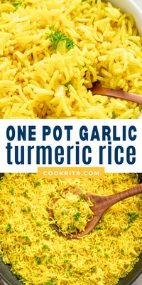 This tasty Turmeric Rice is not only light and fluffy but also incredibly easy to prepare. Infused with the rich flavor of savory chicken broth and enhanced with the aromatic blend of garlic and turmeric, it serves as a fabulous side dish that's ready in a mere 20 minutes!