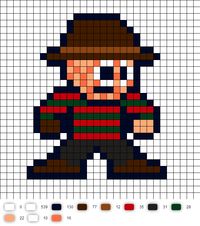 Freddy Krueger Perler Bead Pattern