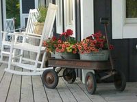 A Wagon Full of Flowers | Vintage Porch Decor Ideas