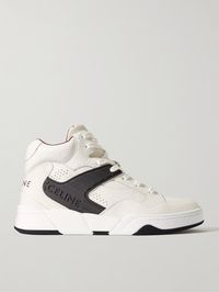 CELINE HOMME CT-06 Rubber-Trimmed Cracked-Leather High-Top Sneakers for Men | MR PORTER