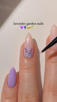 lavender garden nails! 💜🪻🫶🏻 this was inspired by one of those beautiful lavender gardens i saw on pinterest! <3 — using: • @melodysusie_official purple gel polish “Growing Lavender” 💜 dark purple glitter polish “Midnight Purple” 🌄 white gel polish “White” 🤍 green gel polish “Lush Moss” 🌱 gel top coat • use my code paular12 for 12% off! 💸 #lavendernails #purplenails #flowernails #nailarttutorial #minimalnails #nailinspo #naildesign #diynails #nails2inspire #summernails #reels