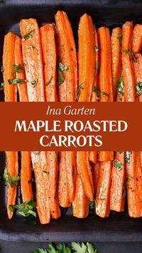 Ina Garten Maple Roasted Carrots feature six large carrots glazed with a mix of olive oil and maple syrup. Ready in 30 minutes at 400°F, it’s a tasty side for any meal.