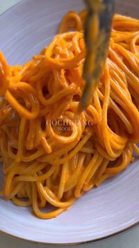 🌟🌶️ Gochujang, the star of this recipe, adds a spicy kick and deep, complex flavors to the creamy sauce. The velvety noodles soak up the sauce, creating a harmonious blend of taste and texture that will leave you craving more. 🌟🌶️  📜🍜 This recipe is quick and easy to make, perfect for those busy days when you need a satisfying meal in no time. Just cook the noodles, whip up the creamy gochujang sauce, toss everything together, and voila! A delicious and comforting dish is ready to be enjoyed. 📜🍜   #GochujangNoodles #CreamySpicy #KoreanCuisine #QuickAndEasy #FlavorfulDelight #FieryFood #UmamiGoodness #SpicyNoodleLovers #EasyRecipes #RecipeInspiration