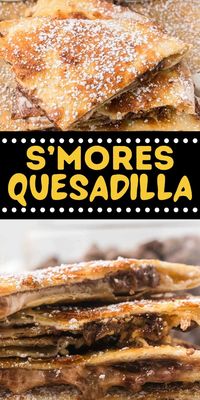 Make these S'mores Quesadilla for a quick and easy summertime treat. It cooks perfectly on your Blackstone Griddle or in a skillet with simple ingredients. The simple ingredients layers of chocolate and marshmallows makes the gooey dessert quesadilla a family favorite. #grillonadime #smoresquesadilla #smoresdessert